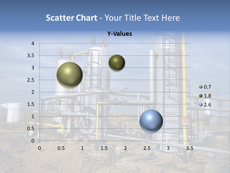 A Power Plant With Pipes And Valves On A Cloudy Day PowerPoint Template