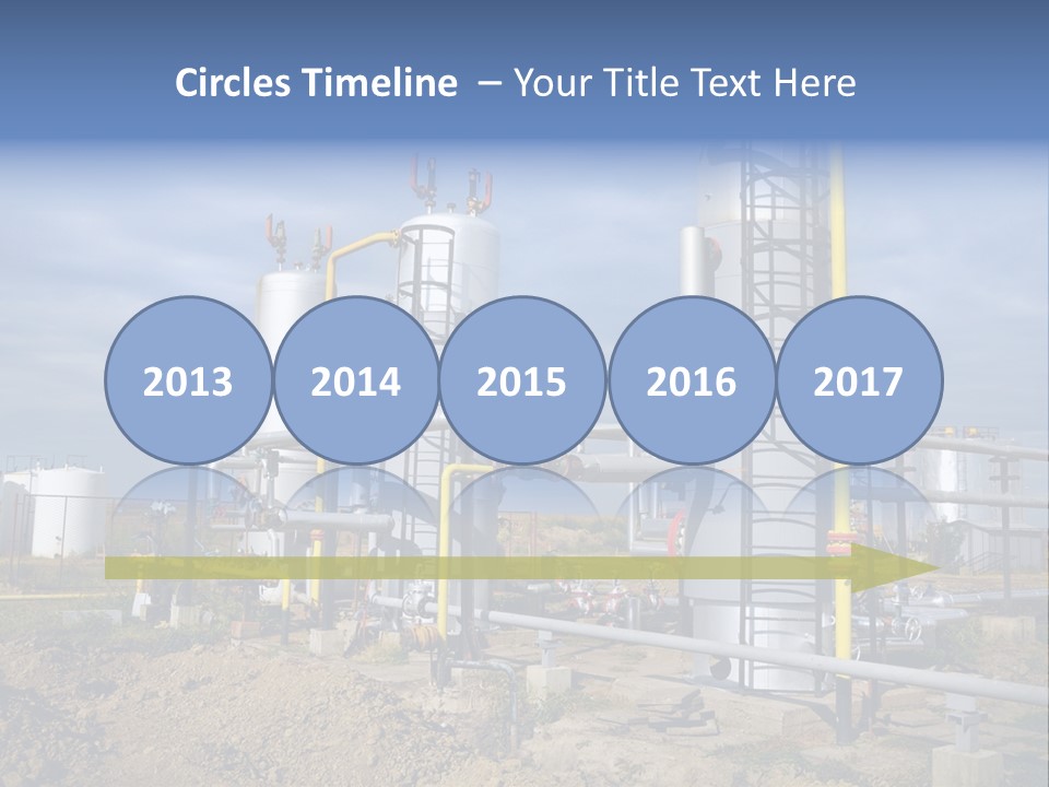 A Power Plant With Pipes And Valves On A Cloudy Day PowerPoint Template