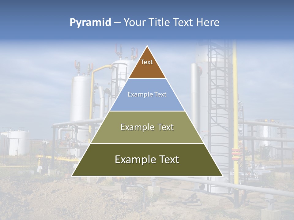 A Power Plant With Pipes And Valves On A Cloudy Day PowerPoint Template