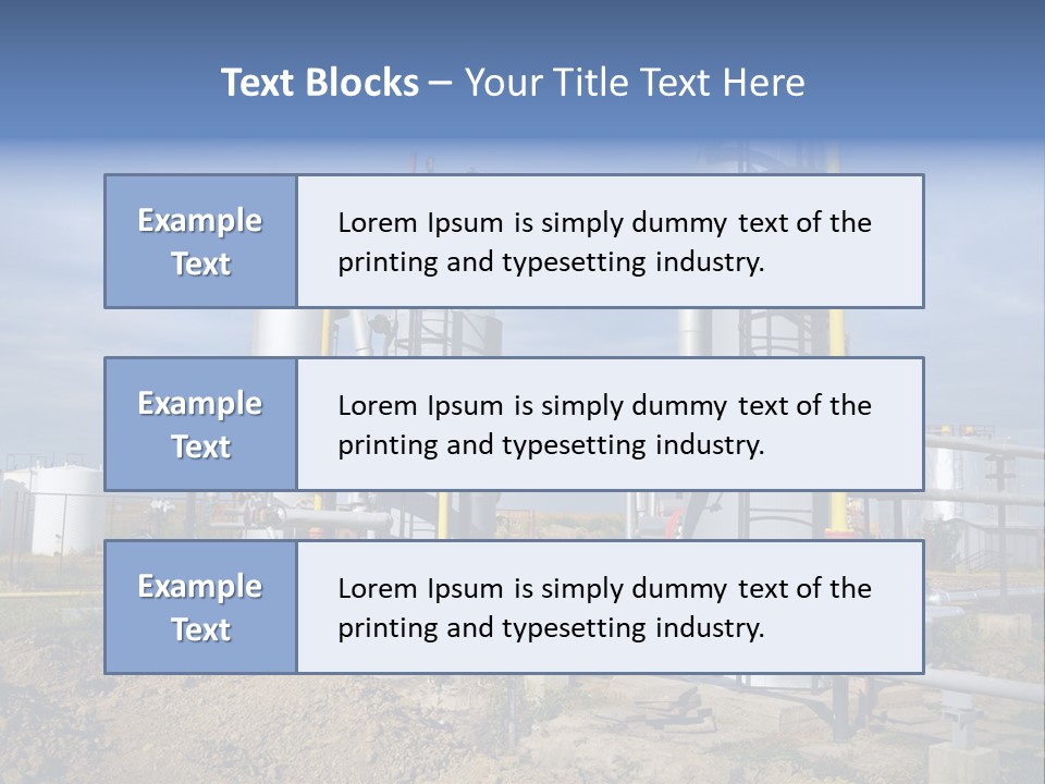 A Power Plant With Pipes And Valves On A Cloudy Day PowerPoint Template