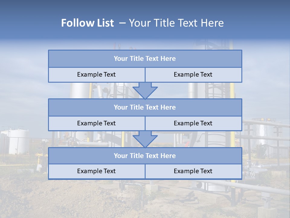 A Power Plant With Pipes And Valves On A Cloudy Day PowerPoint Template