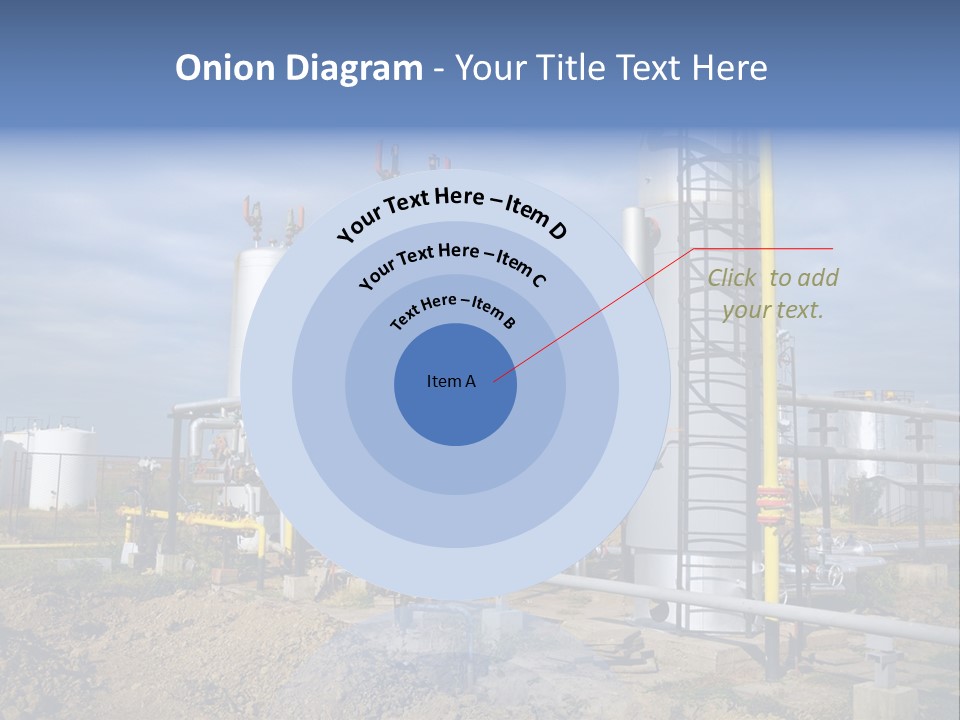 A Power Plant With Pipes And Valves On A Cloudy Day PowerPoint Template
