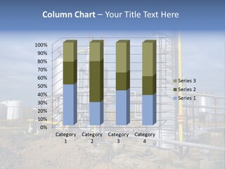A Power Plant With Pipes And Valves On A Cloudy Day PowerPoint Template