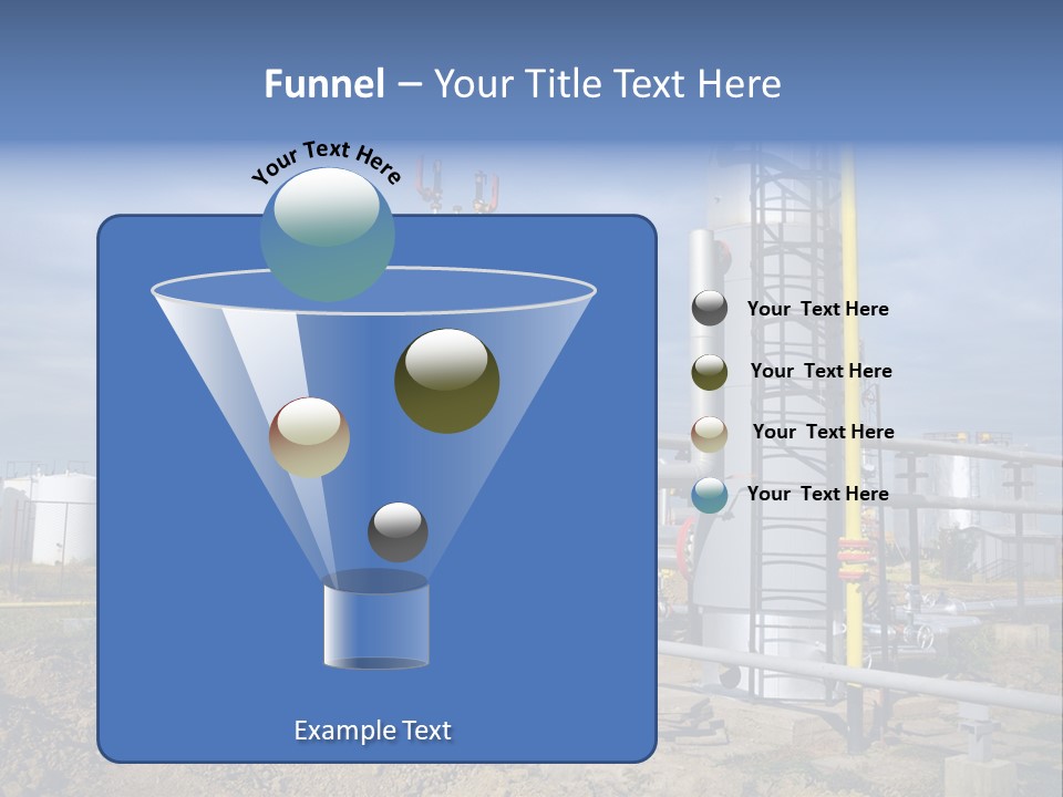 A Power Plant With Pipes And Valves On A Cloudy Day PowerPoint Template