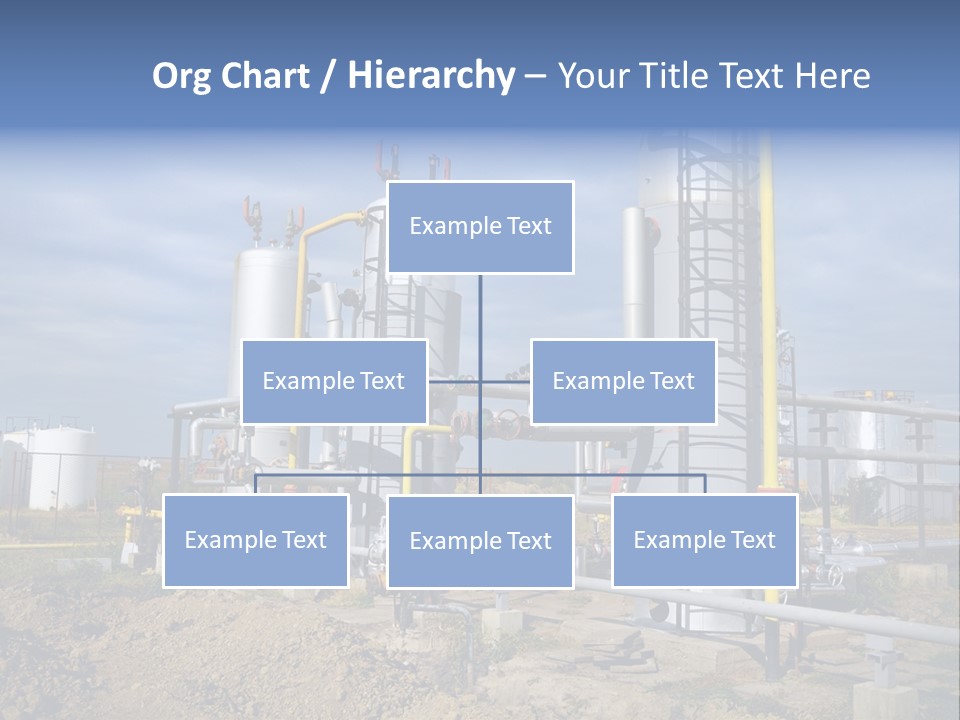 A Power Plant With Pipes And Valves On A Cloudy Day PowerPoint Template