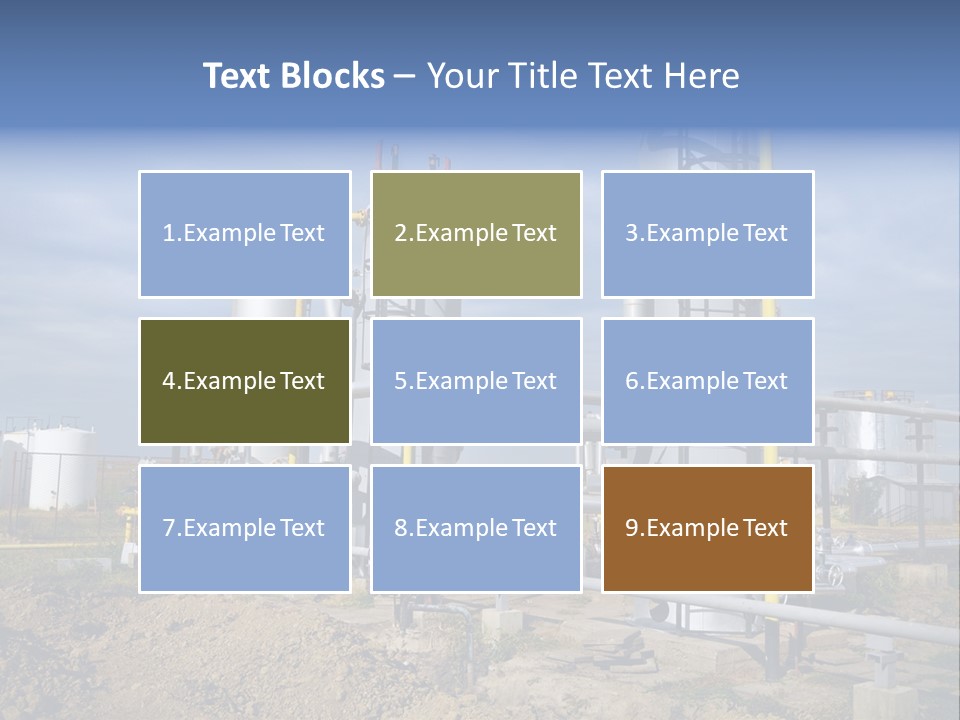 A Power Plant With Pipes And Valves On A Cloudy Day PowerPoint Template