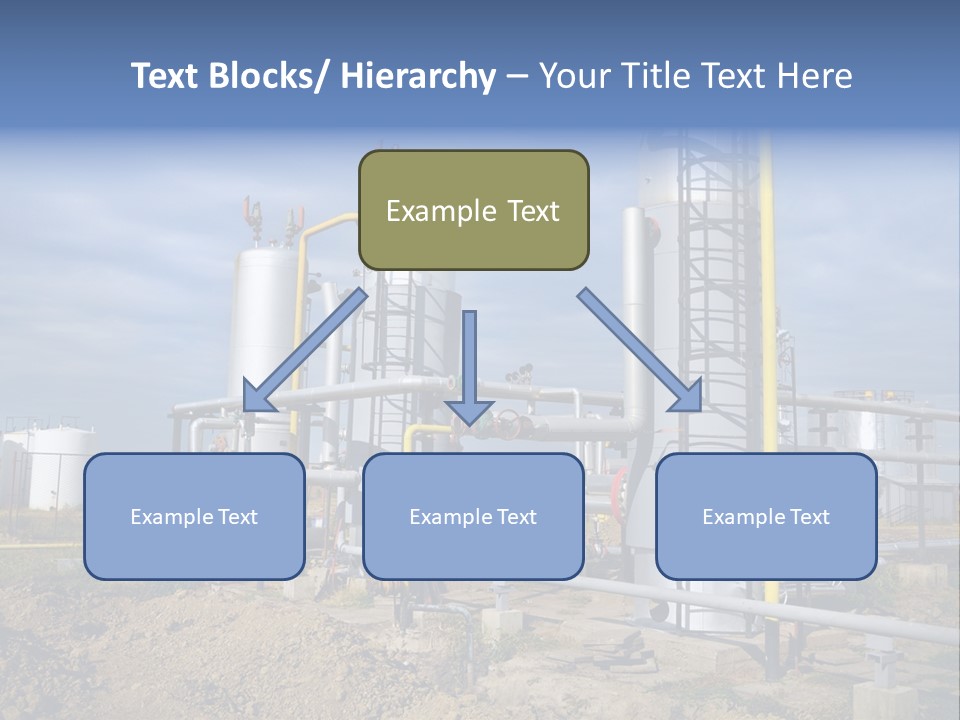 A Power Plant With Pipes And Valves On A Cloudy Day PowerPoint Template