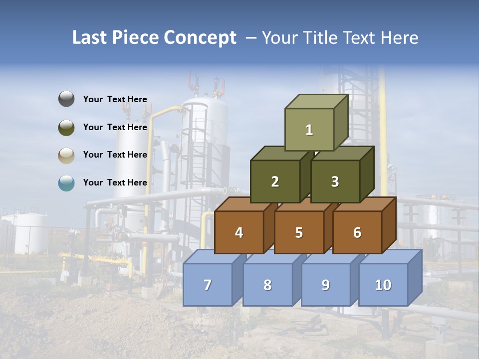 A Power Plant With Pipes And Valves On A Cloudy Day PowerPoint Template
