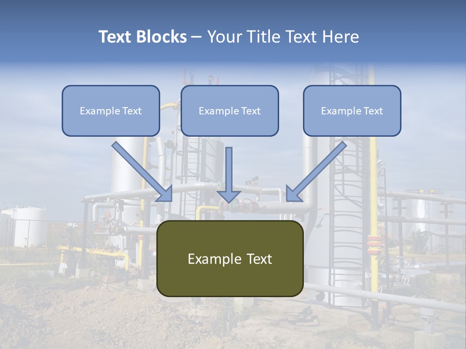 A Power Plant With Pipes And Valves On A Cloudy Day PowerPoint Template