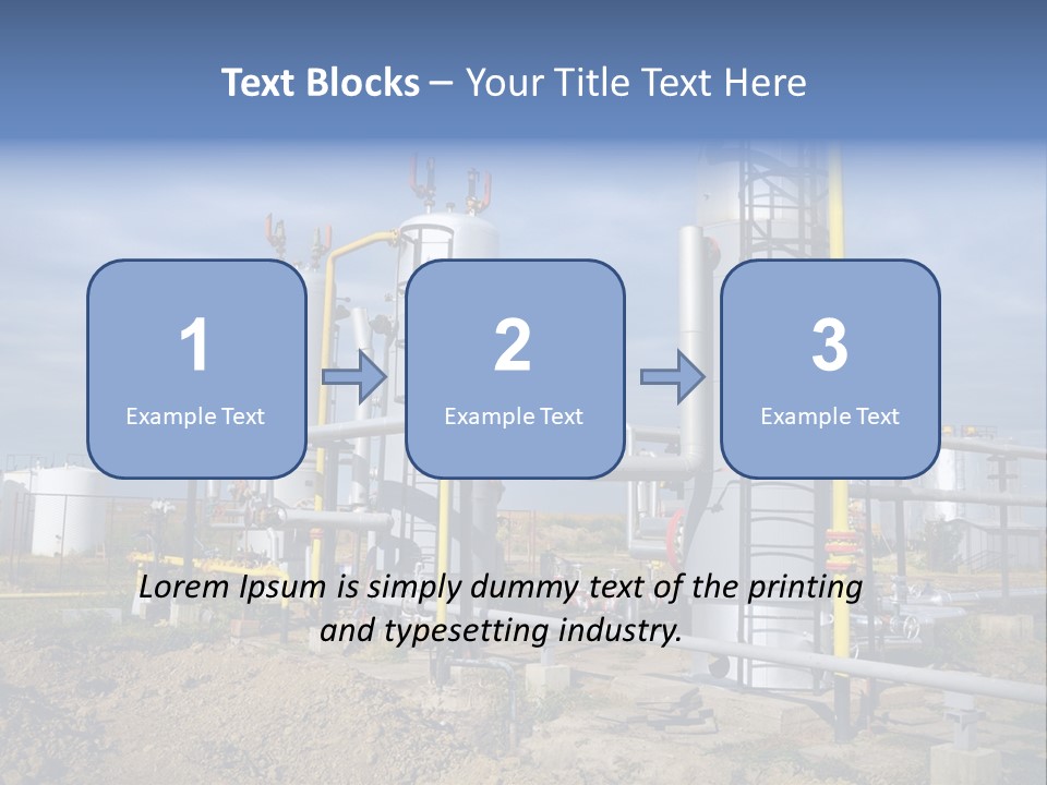 A Power Plant With Pipes And Valves On A Cloudy Day PowerPoint Template