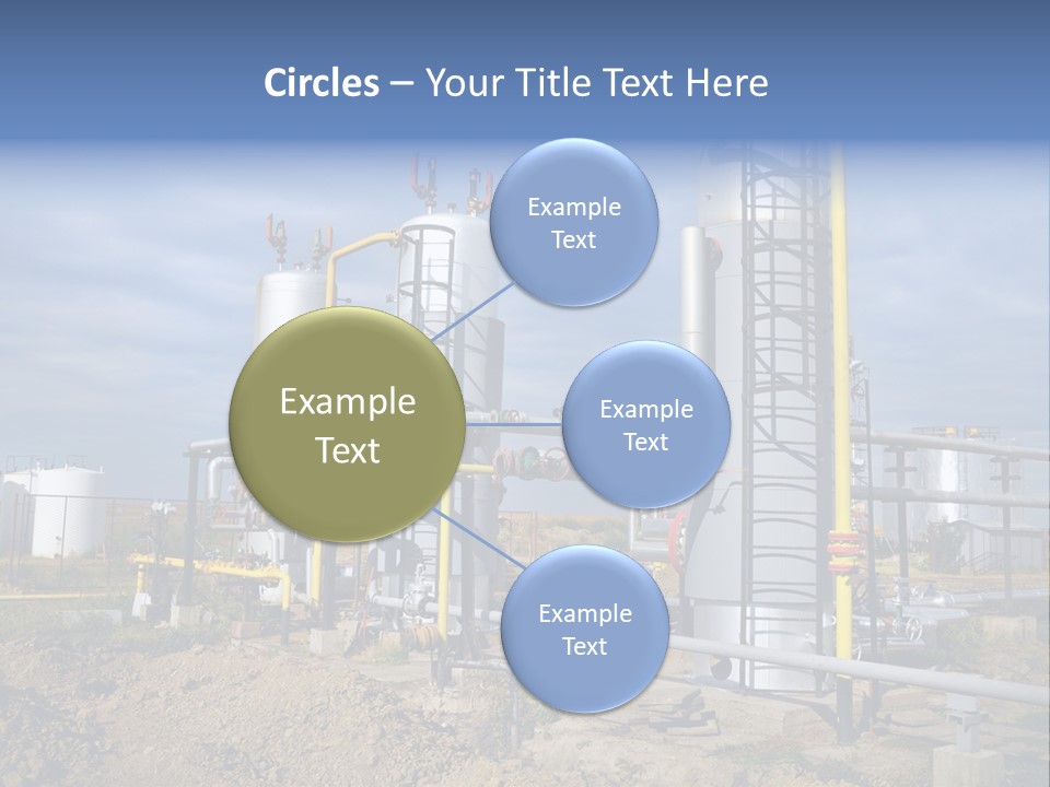 A Power Plant With Pipes And Valves On A Cloudy Day PowerPoint Template