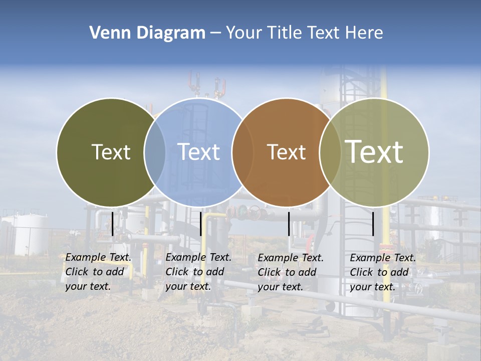 A Power Plant With Pipes And Valves On A Cloudy Day PowerPoint Template