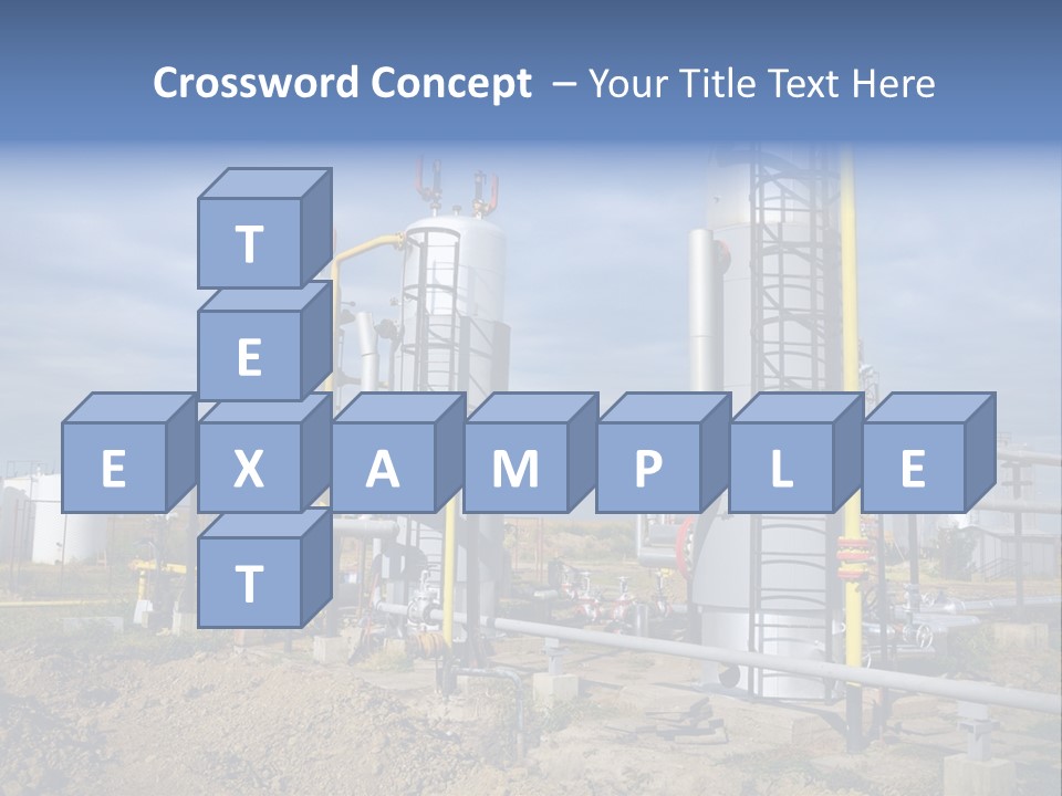A Power Plant With Pipes And Valves On A Cloudy Day PowerPoint Template