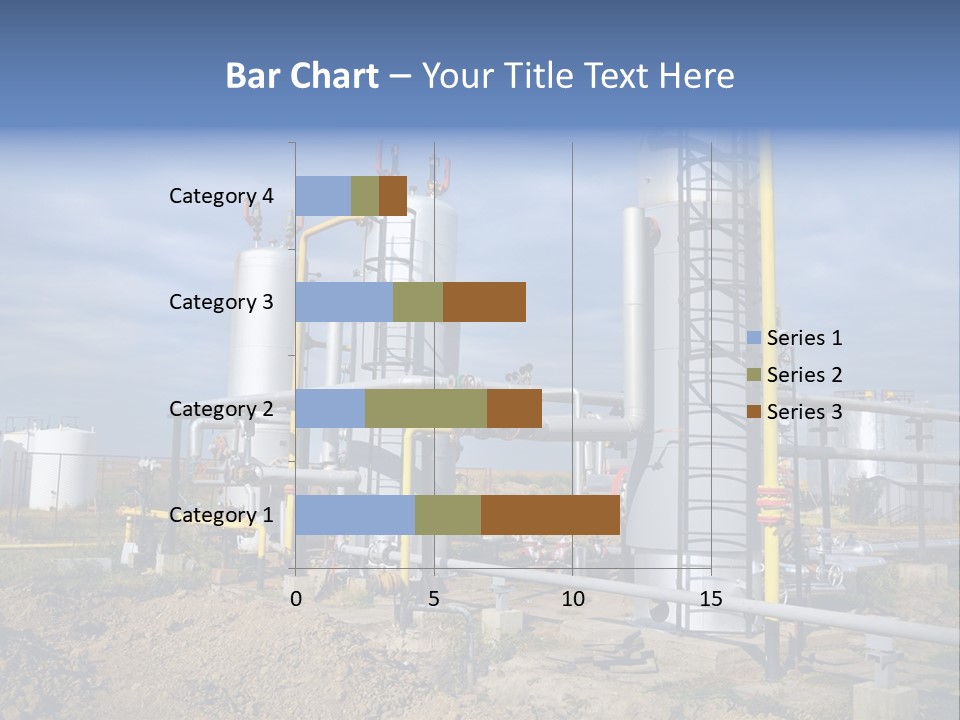 A Power Plant With Pipes And Valves On A Cloudy Day PowerPoint Template