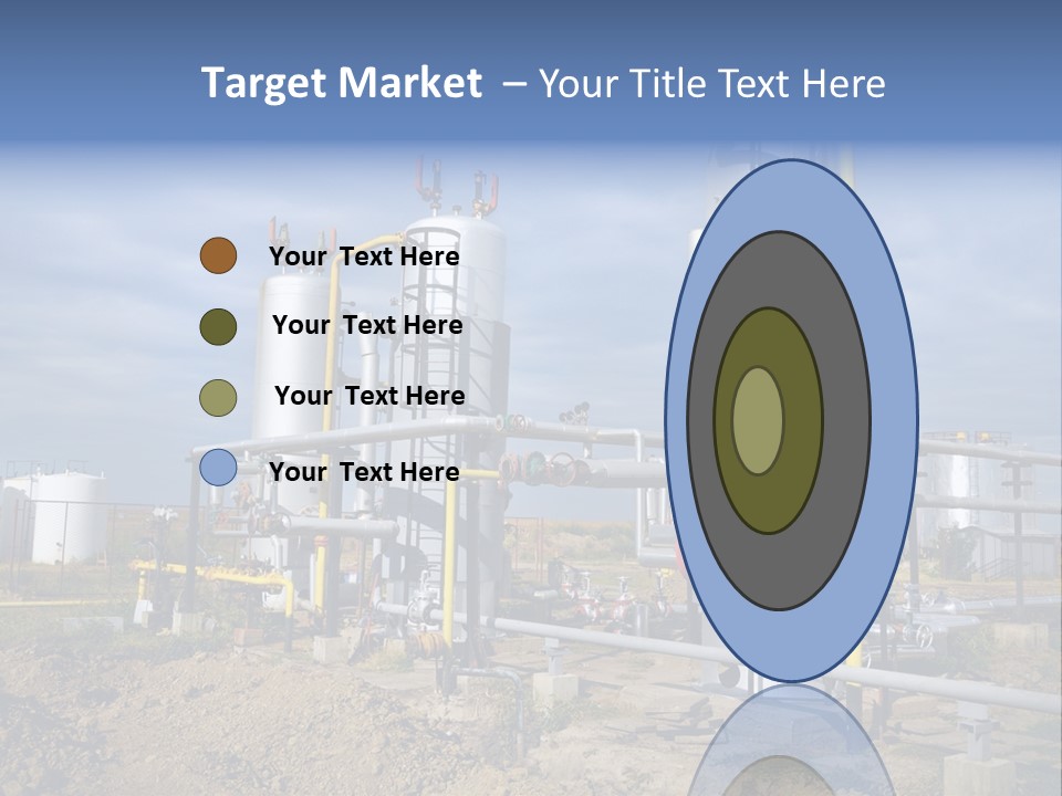 A Power Plant With Pipes And Valves On A Cloudy Day PowerPoint Template