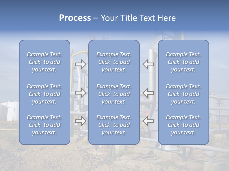 A Power Plant With Pipes And Valves On A Cloudy Day PowerPoint Template