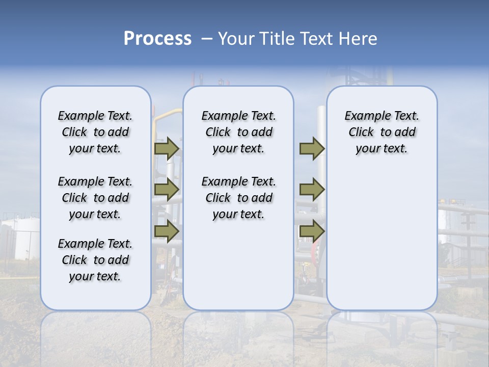 A Power Plant With Pipes And Valves On A Cloudy Day PowerPoint Template