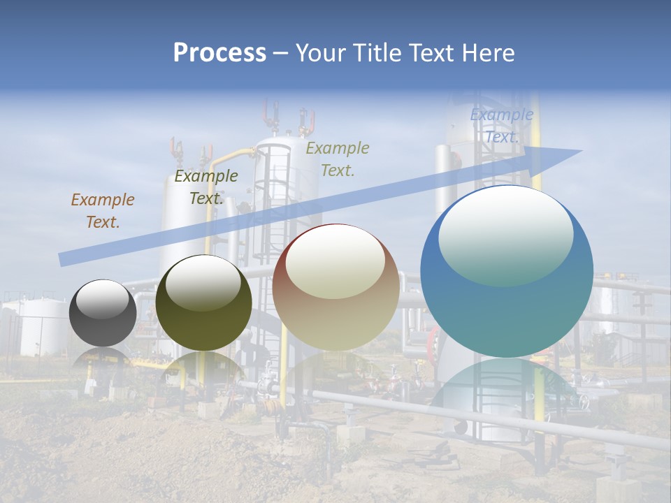 A Power Plant With Pipes And Valves On A Cloudy Day PowerPoint Template