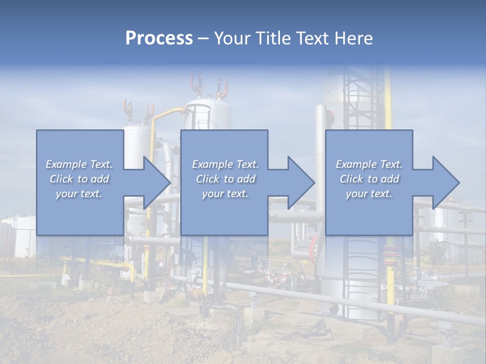 A Power Plant With Pipes And Valves On A Cloudy Day PowerPoint Template