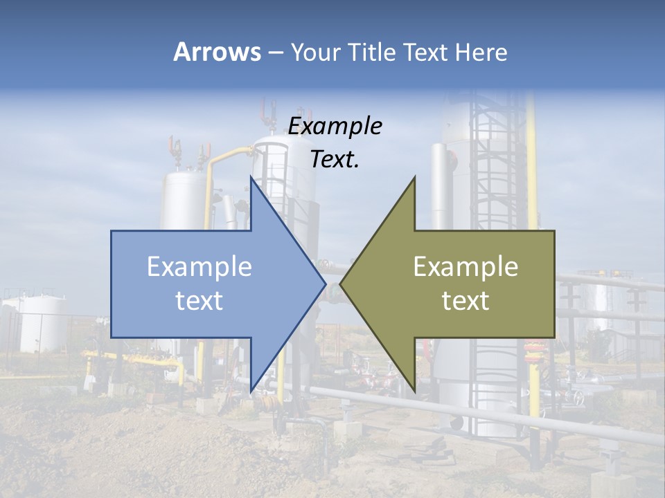 A Power Plant With Pipes And Valves On A Cloudy Day PowerPoint Template