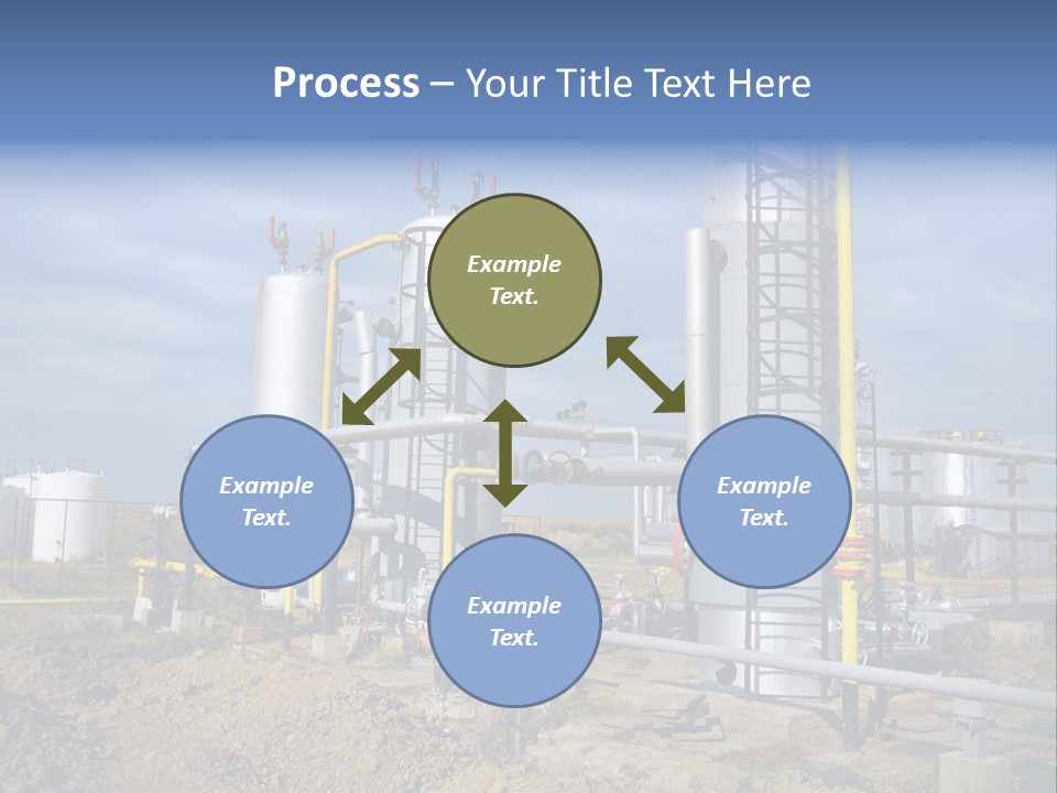 A Power Plant With Pipes And Valves On A Cloudy Day PowerPoint Template