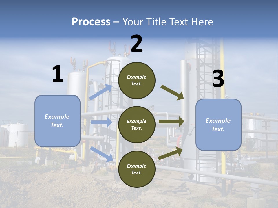 A Power Plant With Pipes And Valves On A Cloudy Day PowerPoint Template