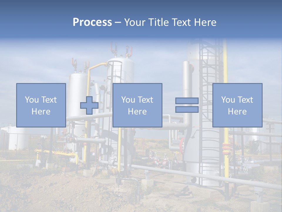 A Power Plant With Pipes And Valves On A Cloudy Day PowerPoint Template