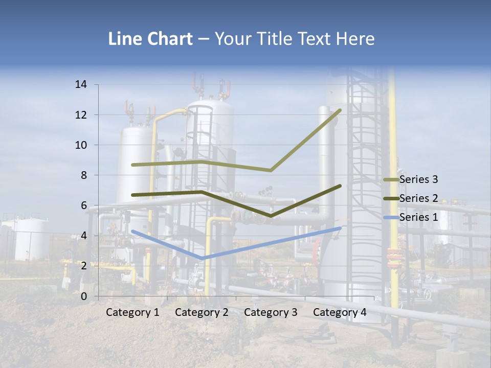 A Power Plant With Pipes And Valves On A Cloudy Day PowerPoint Template