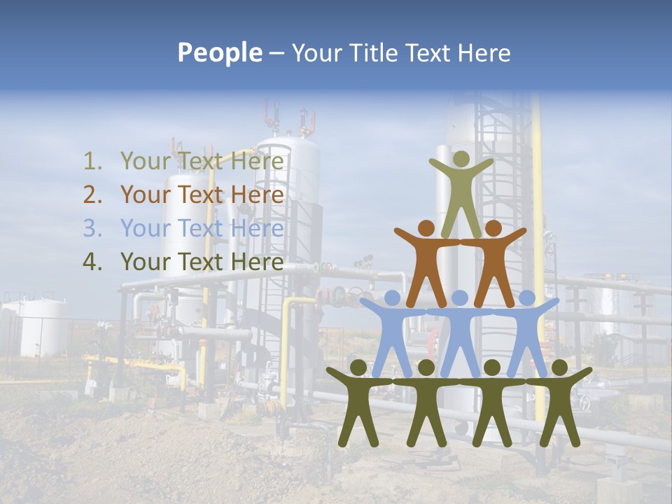 A Power Plant With Pipes And Valves On A Cloudy Day PowerPoint Template