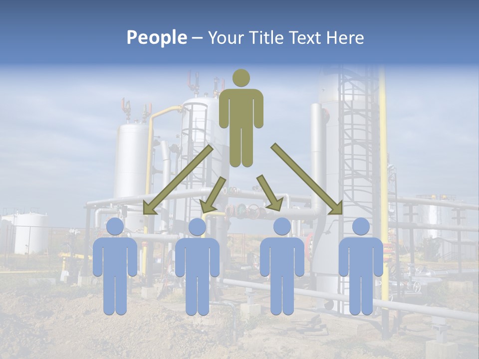 A Power Plant With Pipes And Valves On A Cloudy Day PowerPoint Template