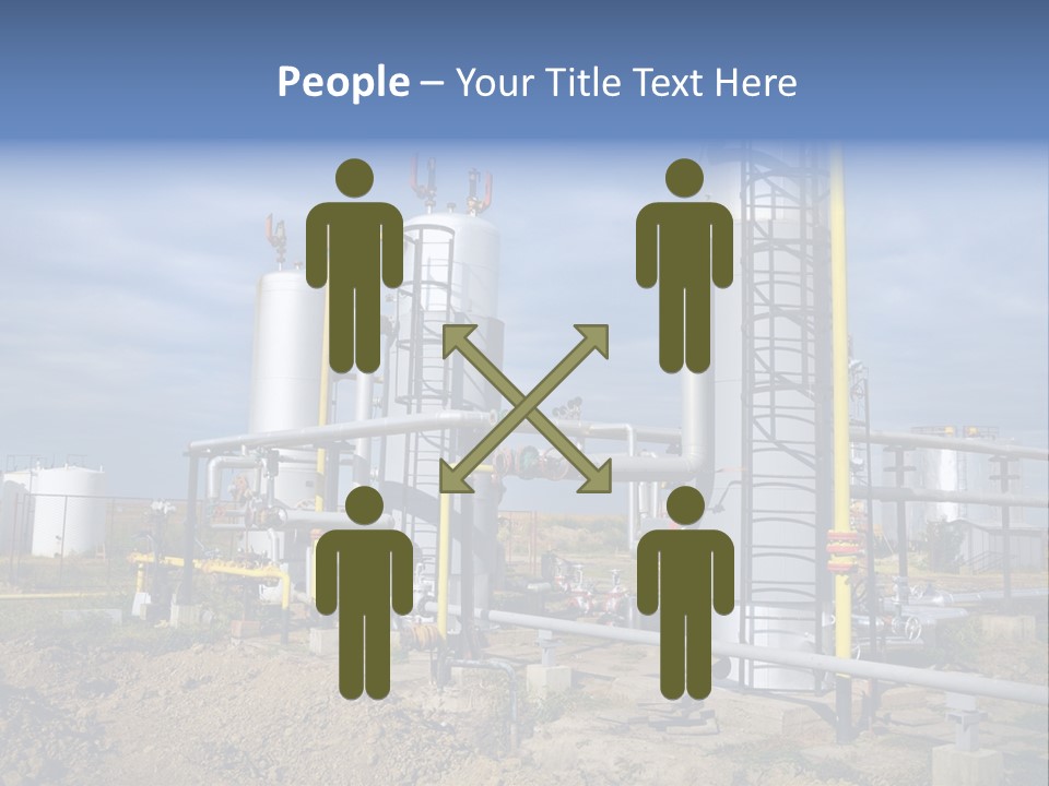 A Power Plant With Pipes And Valves On A Cloudy Day PowerPoint Template