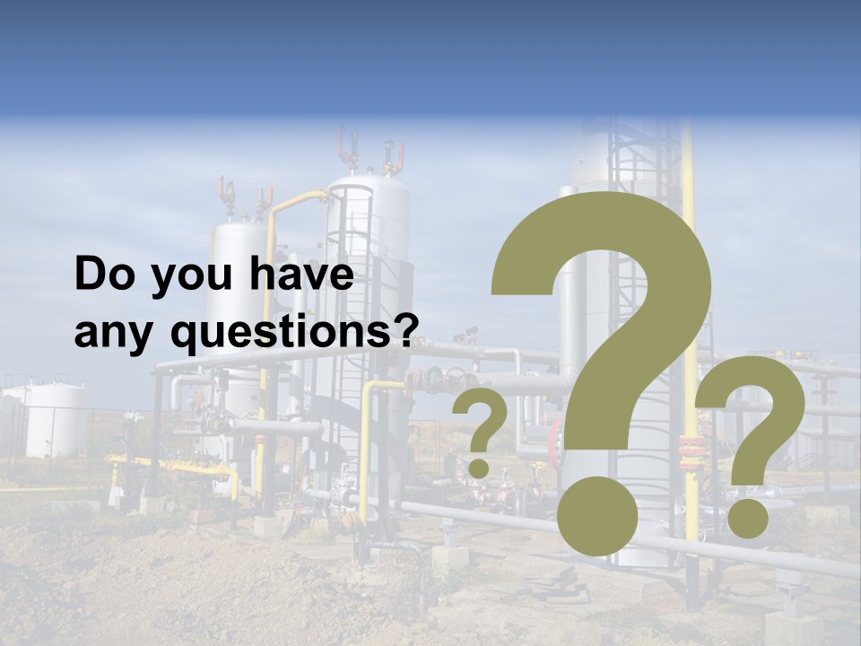 A Power Plant With Pipes And Valves On A Cloudy Day PowerPoint Template