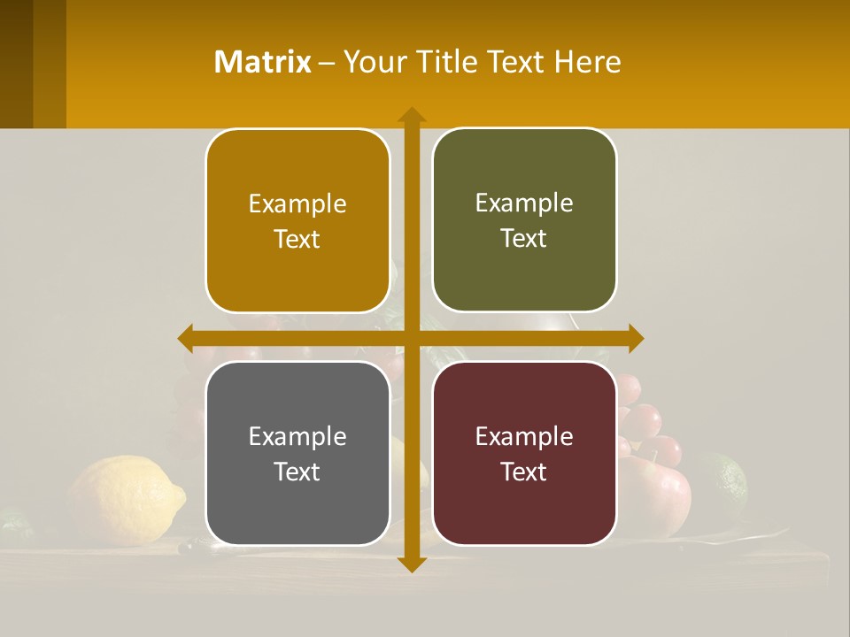 A Table Topped With A Metal Bowl Filled With Fruit PowerPoint Template