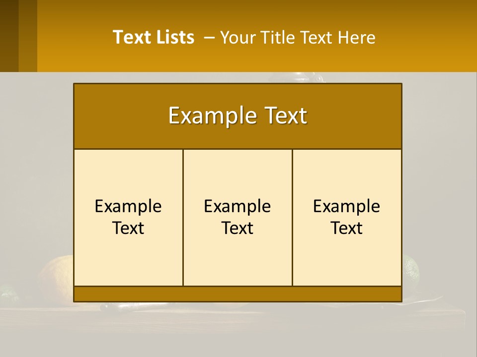 A Table Topped With A Metal Bowl Filled With Fruit PowerPoint Template