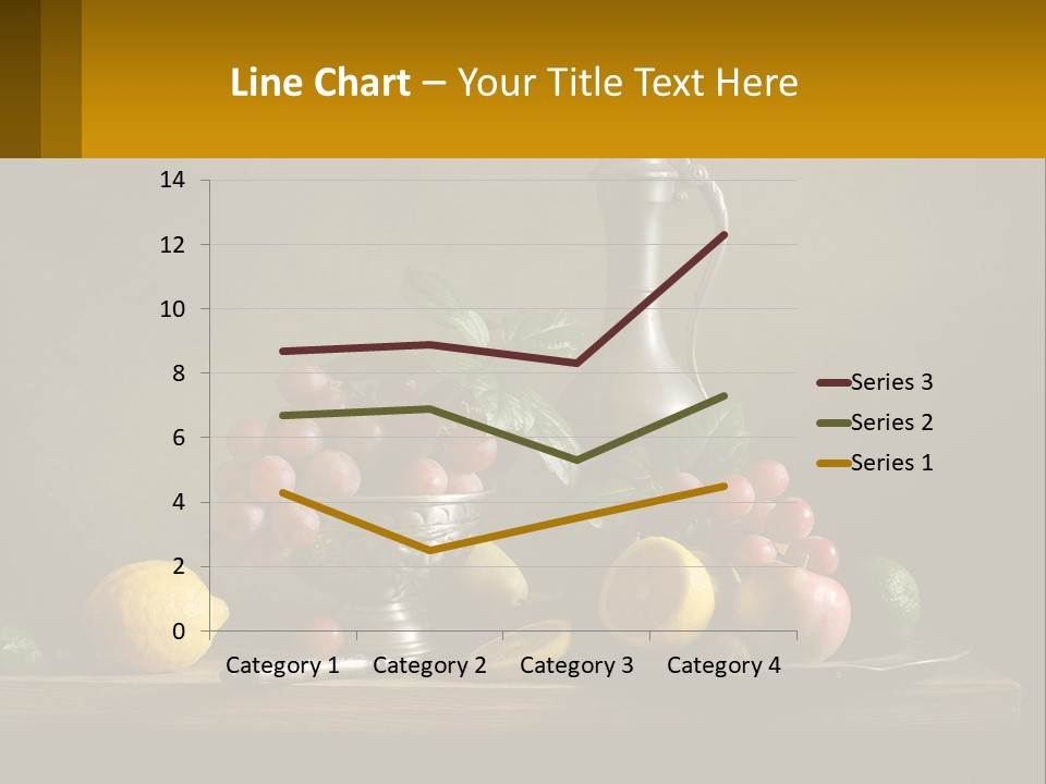 A Table Topped With A Metal Bowl Filled With Fruit PowerPoint Template
