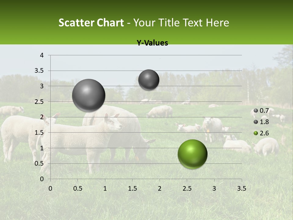 A Herd Of Sheep Standing On Top Of A Lush Green Field PowerPoint Template