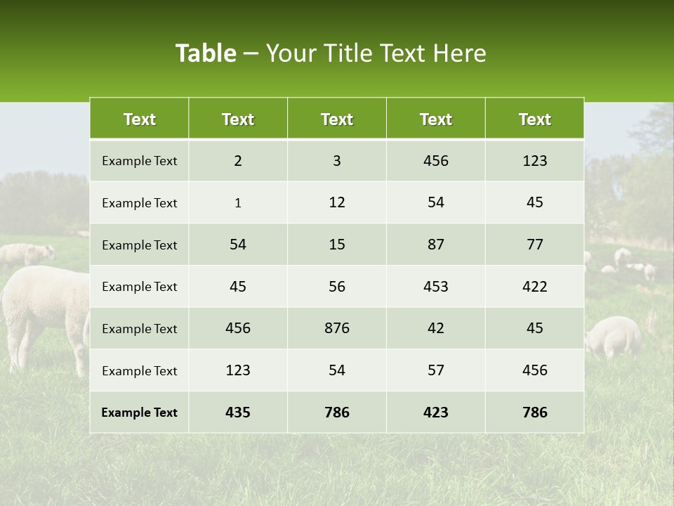 A Herd Of Sheep Standing On Top Of A Lush Green Field PowerPoint Template