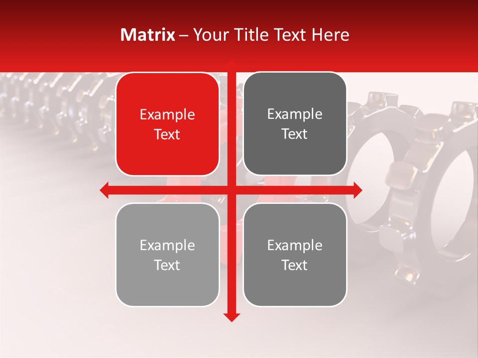 A Group Of Metal Gears With A Red Center PowerPoint Template