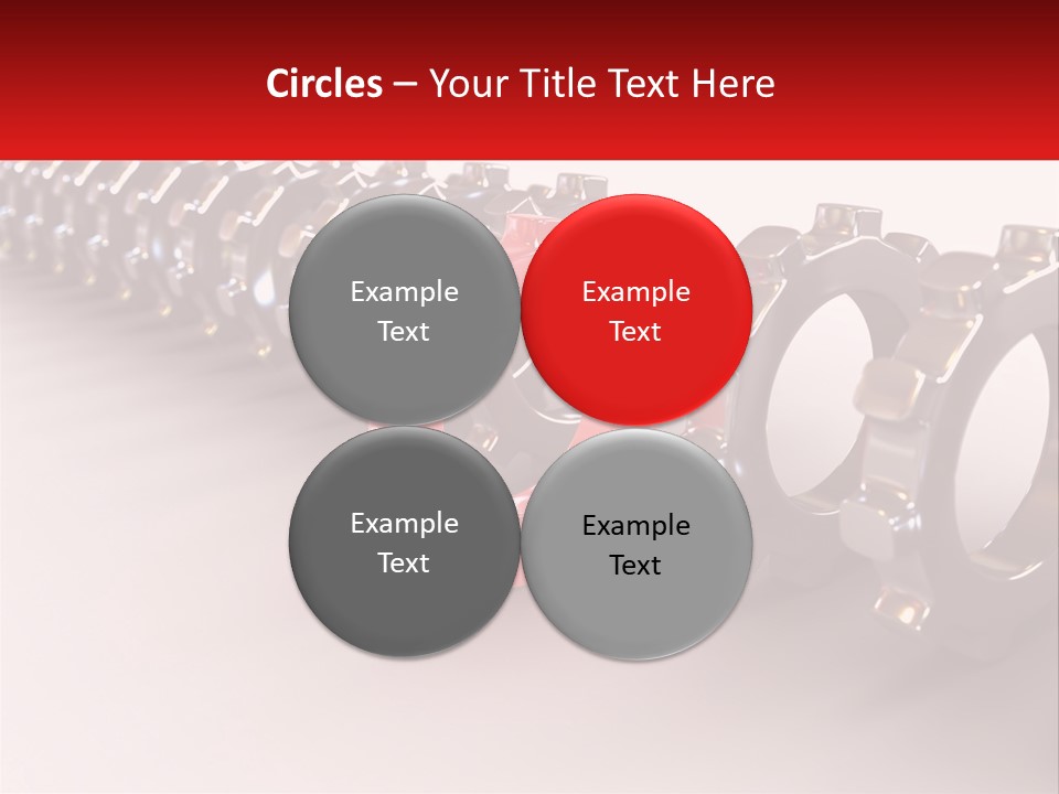 A Group Of Metal Gears With A Red Center PowerPoint Template