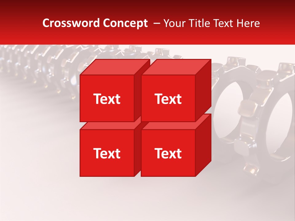 A Group Of Metal Gears With A Red Center PowerPoint Template