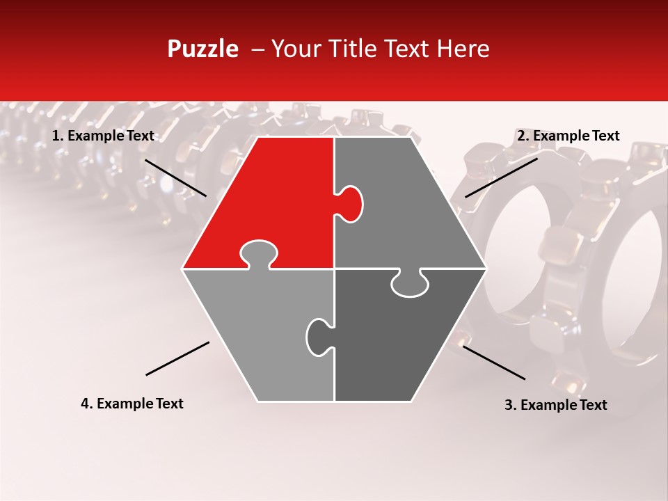 A Group Of Metal Gears With A Red Center PowerPoint Template