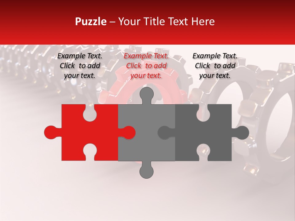A Group Of Metal Gears With A Red Center PowerPoint Template