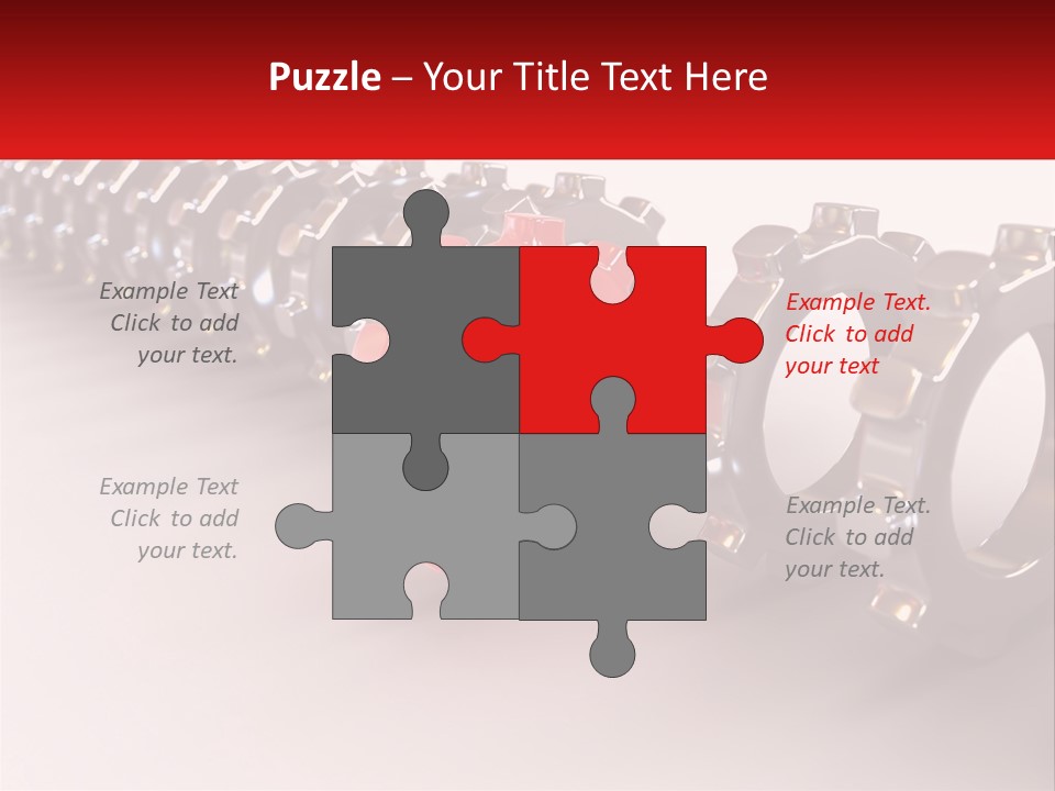 A Group Of Metal Gears With A Red Center PowerPoint Template