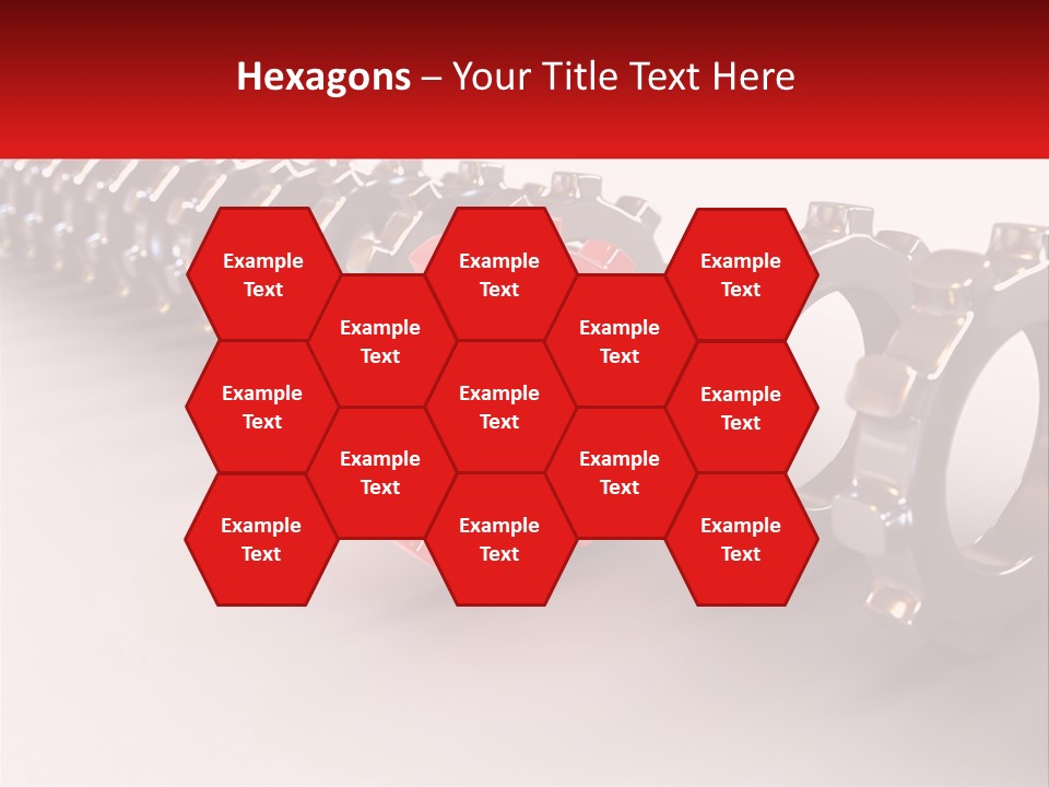 A Group Of Metal Gears With A Red Center PowerPoint Template