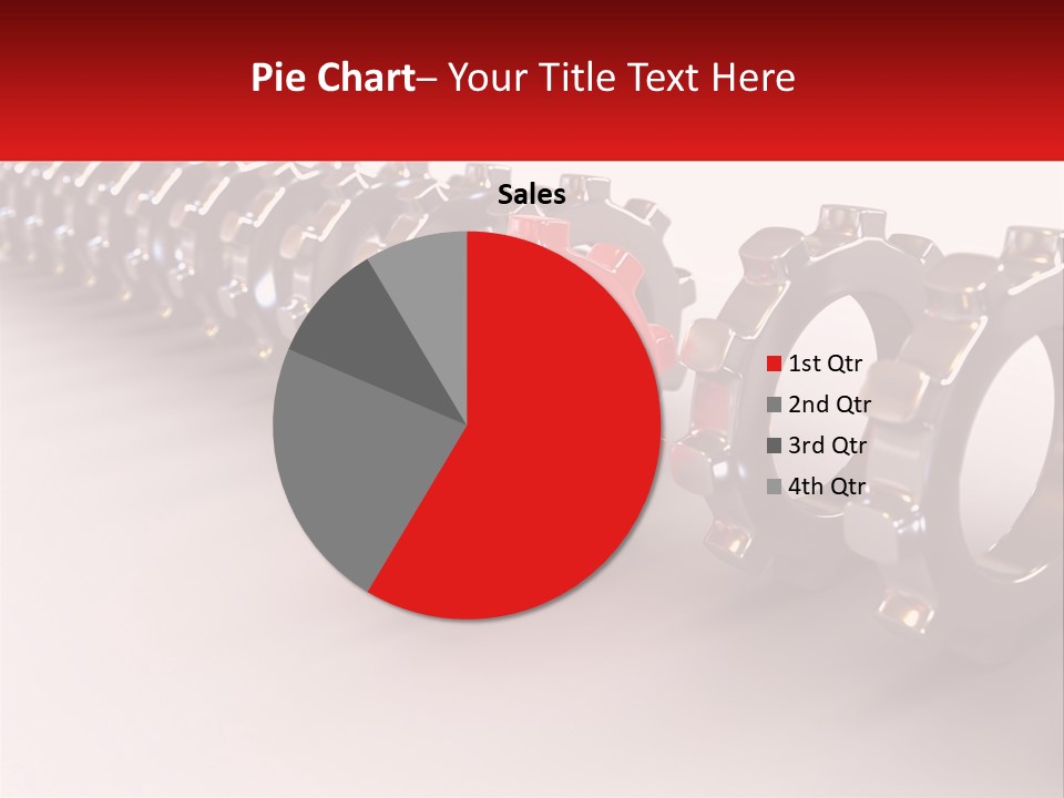 A Group Of Metal Gears With A Red Center PowerPoint Template