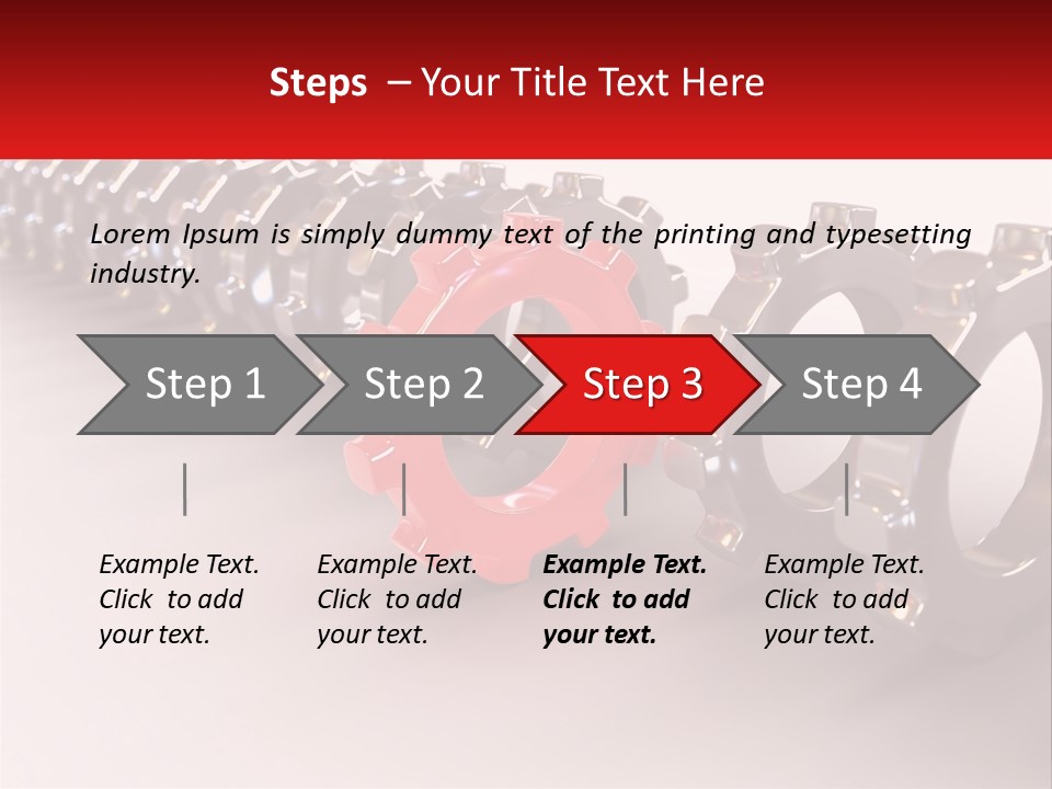 A Group Of Metal Gears With A Red Center PowerPoint Template