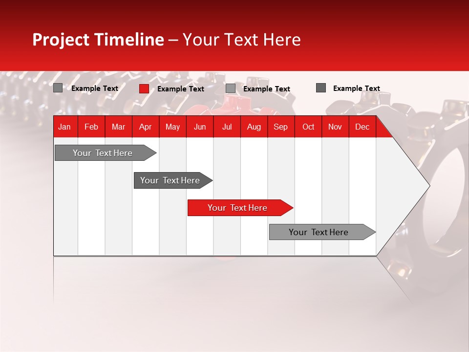 A Group Of Metal Gears With A Red Center PowerPoint Template