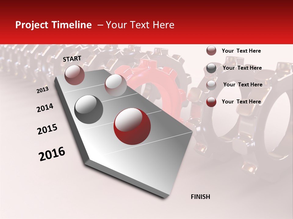 A Group Of Metal Gears With A Red Center PowerPoint Template