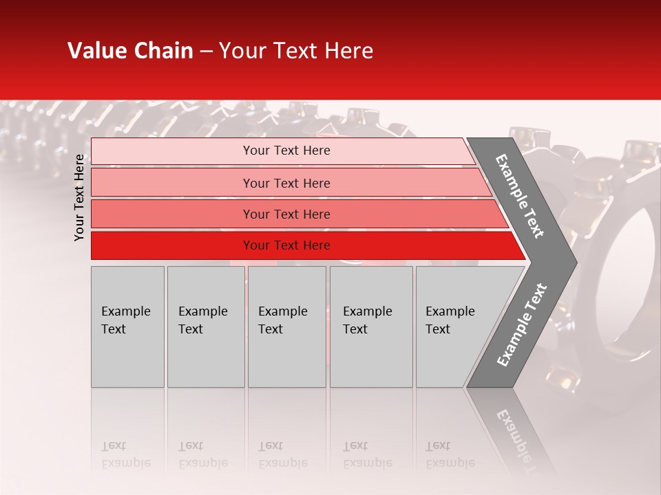 A Group Of Metal Gears With A Red Center PowerPoint Template