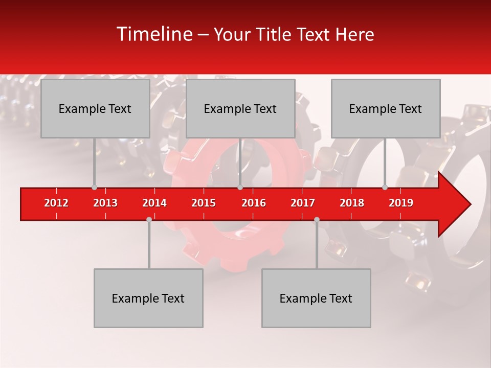 A Group Of Metal Gears With A Red Center PowerPoint Template